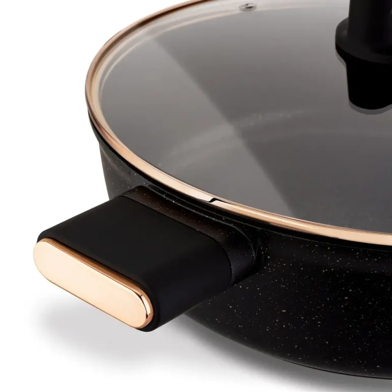 STARKE PRO STARLET PATELNIA KRÓT. UCH. Z POKRYWKĄ BLACK 28X8CM