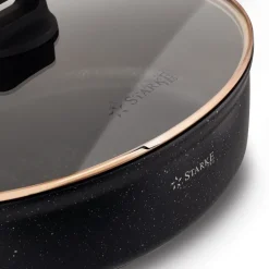 STARKE PRO STARLET PATELNIA KRÓT. UCH. Z POKRYWKĄ BLACK 28X8CM