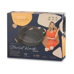 STARKE PRO STARLET PATELNIA KRÓT. UCH. Z POKRYWKĄ BLACK 28X8CM