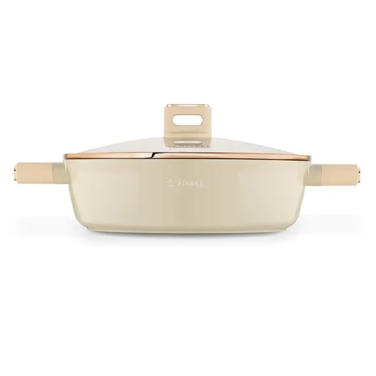 STARKE PRO STARLET PATELNIA KRÓT. UCH. Z POKRYWKĄ BEIGE 28X8CM