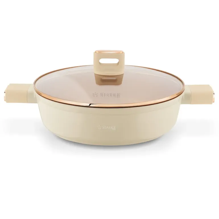 STARKE PRO STARLET PATELNIA KRÓT. UCH. Z POKRYWKĄ BEIGE 28X8CM
