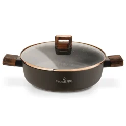 STARKE PRO STARLET PATELNIA KRÓT. UCH. Z POKRYWKĄ BROWN 28X8CM