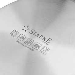 STARKE PRO TREVISO Patelnia 24 cm + pokrywka / Greblon® C3+ / indukcja / stal nierdzewna