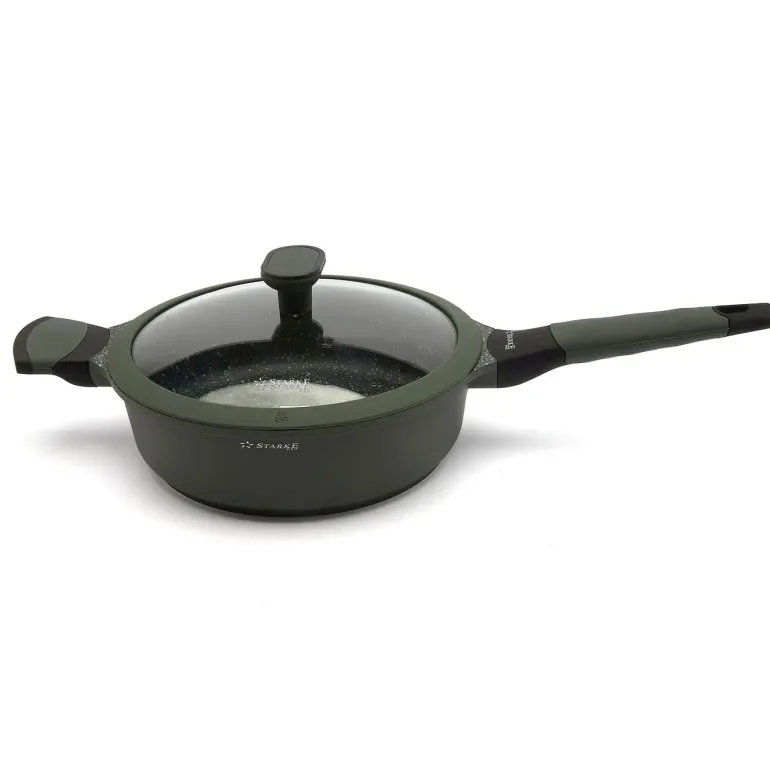 STARKE PRO VIRIDI Patelnia głęboka 24 cm z pokrywką / Greblon® C3