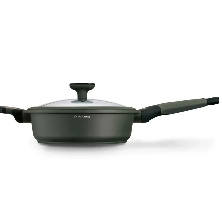 STARKE PRO VIRIDI Patelnia głęboka 24 cm z pokrywką / Greblon® C3