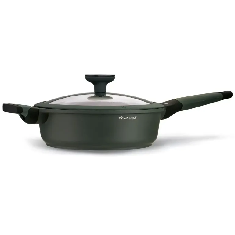 STARKE PRO VIRIDI Patelnia głęboka 24 cm z pokrywką / Greblon® C3