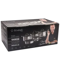 STARKE VARESE Zestaw garnków z pokrywkami 10 el / stal nierdzewna / indukcja