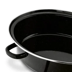 TADAR Brytfanna owalna z okuciem i grillem 3,5 L / czarna / stal węglowa / indukcja