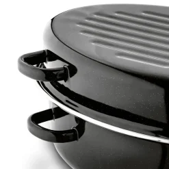 TADAR Brytfanna owalna z okuciem i grillem 3,5 L / czarna / stal węglowa / indukcja