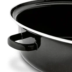 TADAR Brytfanna owalna z okuciem i grillem 6,5 L / czarna / emaliowana / stal węglowa