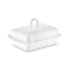TADAR CERAMIC Maselniczka porcelanowa 16,5 x 12 cm / z pokrywką / biała