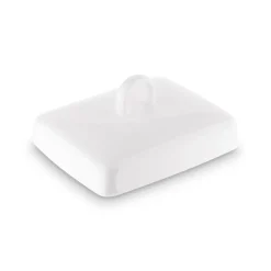 TADAR CERAMIC Maselniczka porcelanowa 16,5 x 12 cm / z pokrywką / biała