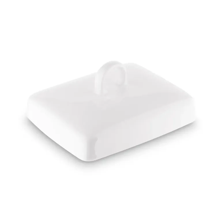 TADAR CERAMIC Maselniczka porcelanowa 16,5 x 12 cm / z pokrywką / biała