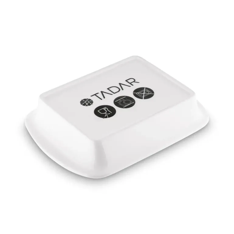 TADAR CERAMIC Maselniczka porcelanowa 16,5 x 12 cm / z pokrywką / biała