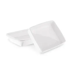 TADAR CERAMIC Maselniczka porcelanowa 16,5 x 12 cm / z pokrywką / biała