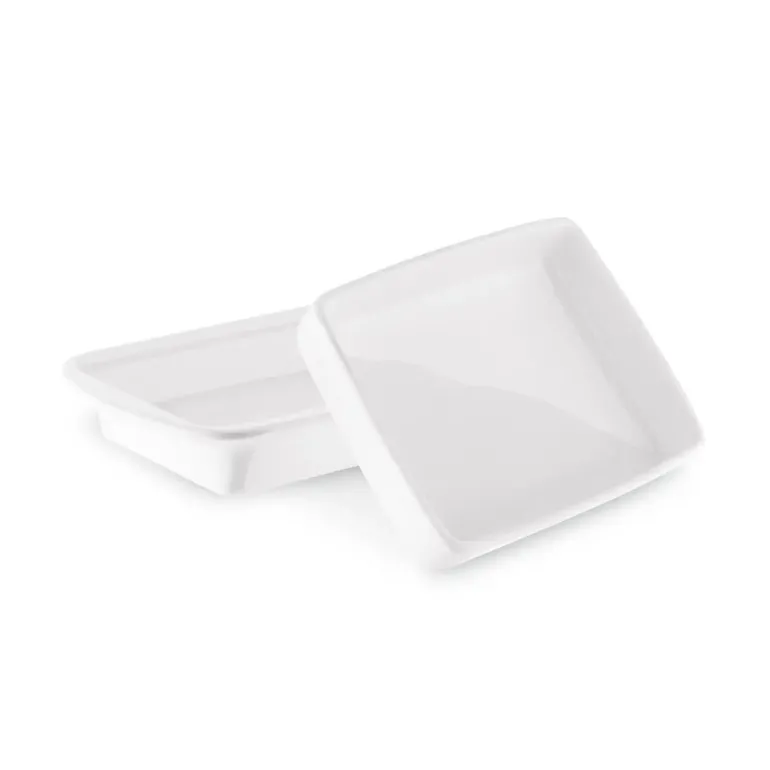 TADAR CERAMIC Maselniczka porcelanowa 16,5 x 12 cm / z pokrywką / biała