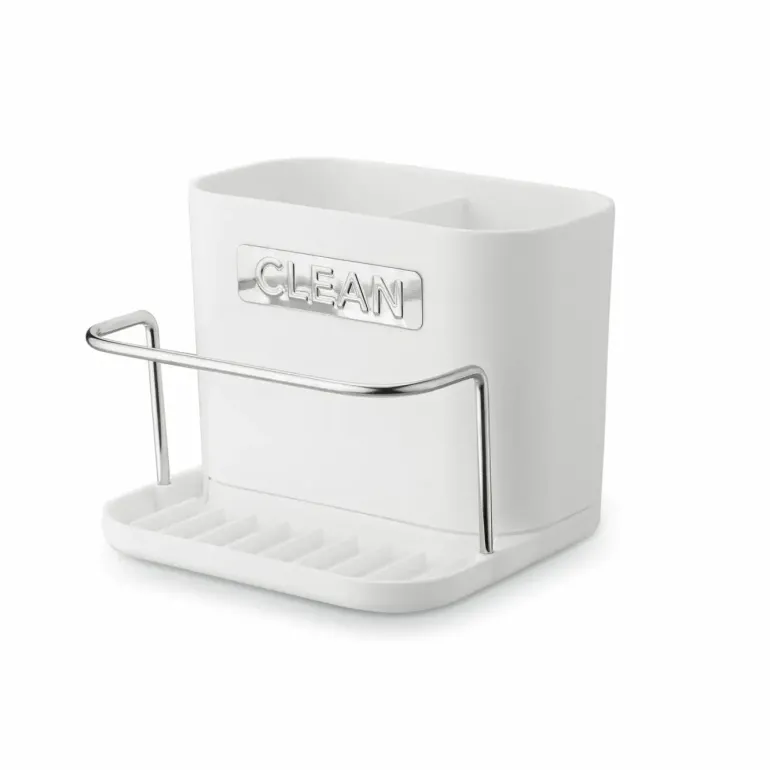 TADAR CLEAN OCIEKACZ NA SZTUĆCE BIAŁY 2 KOMORY Z PODSTAWKĄ 13,5x12x10,8 CM