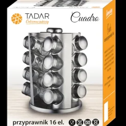 TADAR CUADRO Obrotowy stojak na 16 przypraw / stal nierdzewna