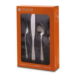 TADAR | LOVELY Sztućce komplet 24 el / 6 os / stal nierdzewna