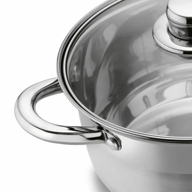 TADAR LUZON Garnek z pokrywką / 5,7 l / Ø 24 cm / stal nierdzewna, szkło