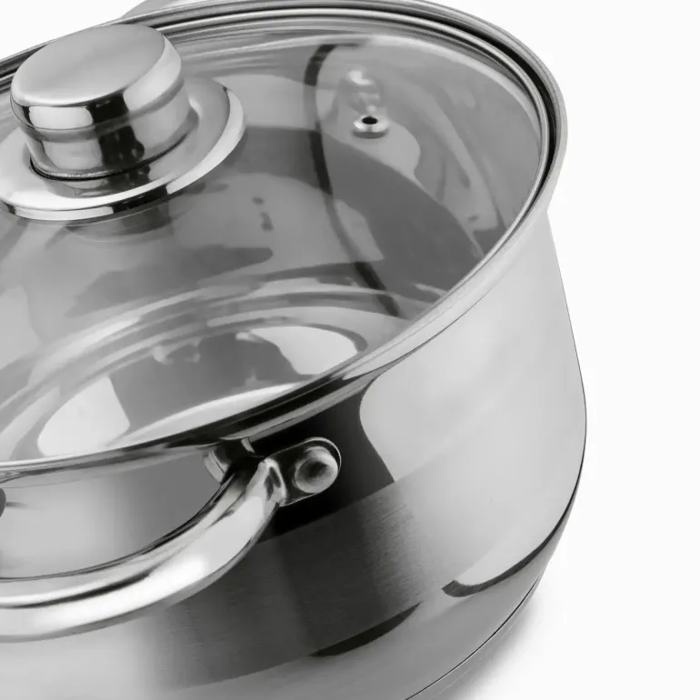TADAR LUZON Garnek z pokrywką / 5,7 l / Ø 24 cm / stal nierdzewna, szkło