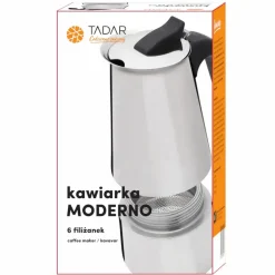 TADAR MODERNO Kawiarka do espresso 380 ml / 6 filiżanek / stal nierdzewna