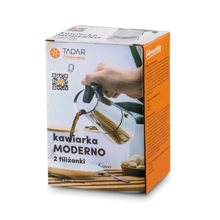 TADAR MODERNO Kawiarka do espresso 180 ml / 2 filiżanki / stal nierdzewna