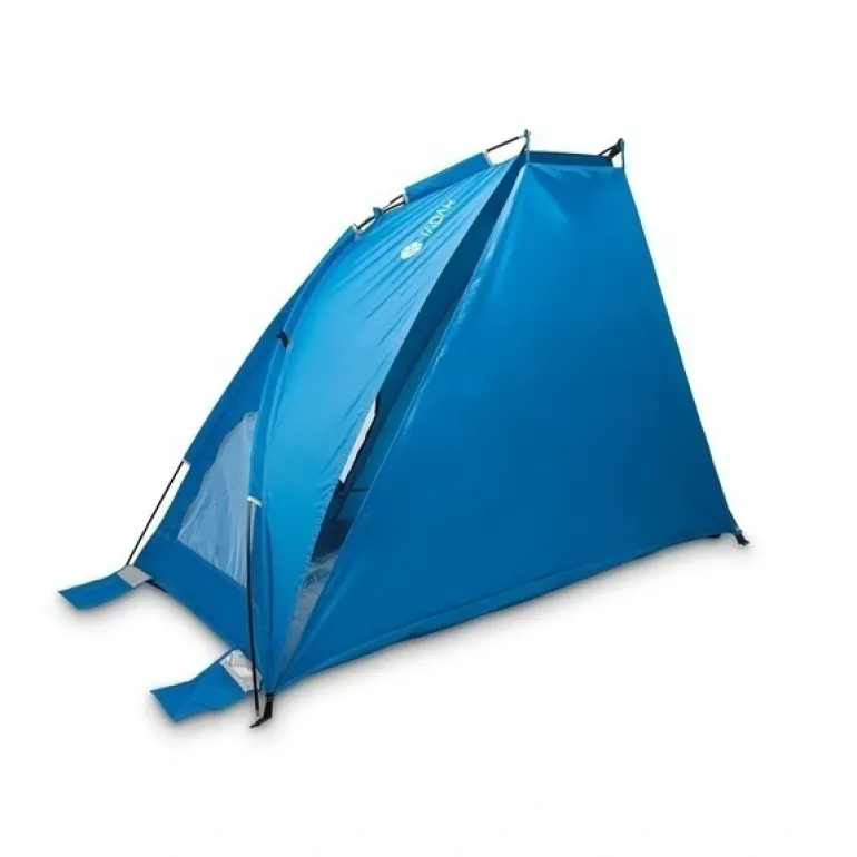 TADAR | Namiot plażowy parawan biwak ogród 220x115x115 cm z okienkami + torba / niebieski