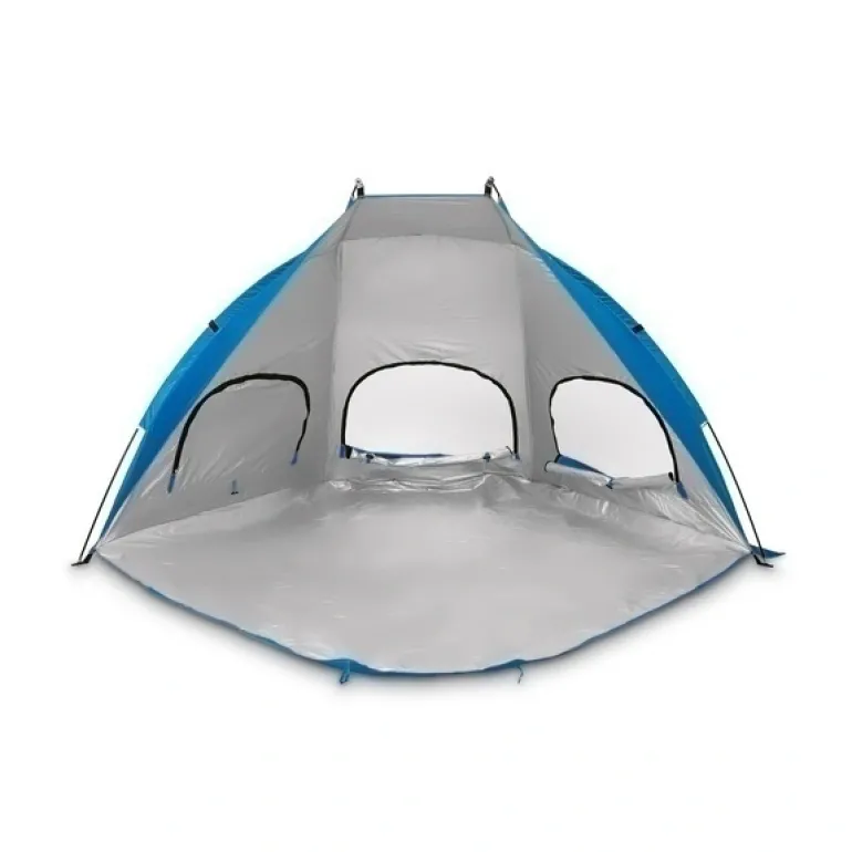 TADAR | Namiot plażowy parawan biwak ogród 220x115x115 cm z okienkami + torba / niebieski