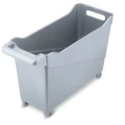 TADAR | PLASTIC FORTE POJEMNIK/ORGANIZER/WÓZEK NA KÓŁKACH 17x45x29 CM SREBRNY