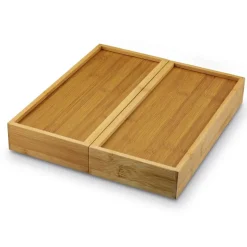TADAR Rozsuwany wkład do szuflady 28,5-45x32x5 cm / pojemnik na sztućce / 5-7 przegródek / drewno bambusowe