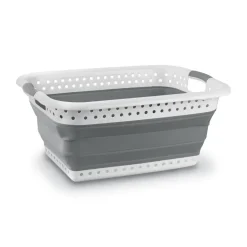 TADAR SILICO KOSZ NA PRANIE SKŁADANY 61X45X26(9)CM SZARY PP+TPR