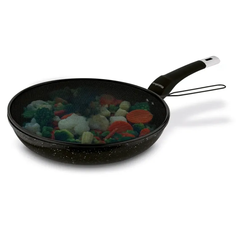 TADAR Sitko ochronne z rączką na patelnię / 29 cm / ochrona przed pryskającym tłuszczem