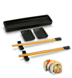 TADAR SUSHI ZESTAW 7 ELEM. 1xTALERZYK, 2xMISECZKA DO SOSU, 2xPAŁECZKI,2xPODSTAWKA POD PAŁECZKI