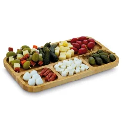 TADAR Talerz półmisek deska 33x19,5 cm na przekąski do serwowania / drewno bambusowe