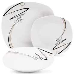 TADAR WSTĘGA Serwis obiadowy 18 elementów dla 6 osób / porcelana