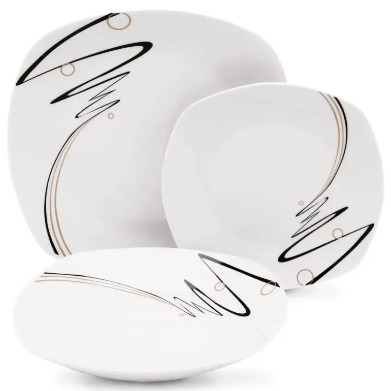 TADAR WSTĘGA Serwis obiadowy 18 elementów dla 6 osób / porcelana
