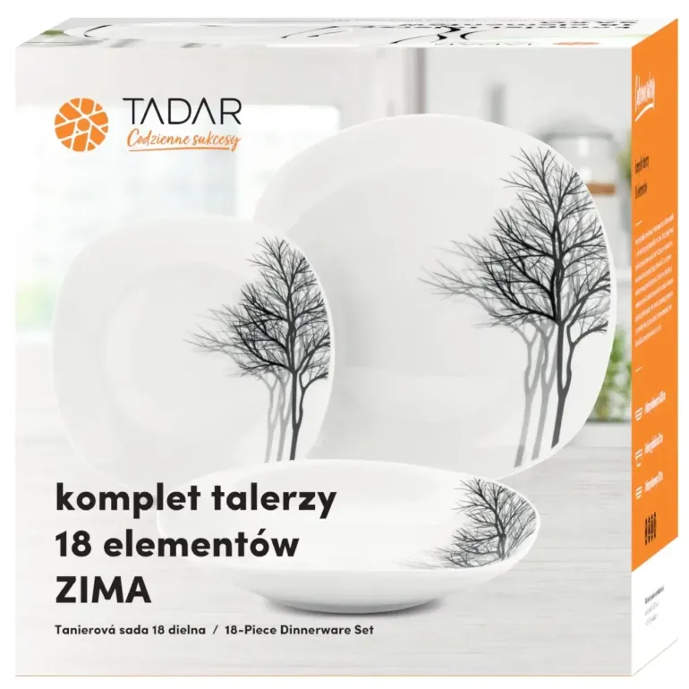 TADAR WSTĘGA Serwis obiadowy 18 elementów dla 6 osób / porcelana