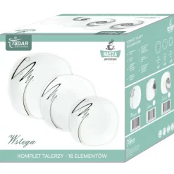 TADAR WSTĘGA Serwis obiadowy 54 elementy dla 18 osób / porcelana