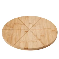 TADAR Zestaw do serwowania pizzy / 3 el / stal + drewno bambusowe