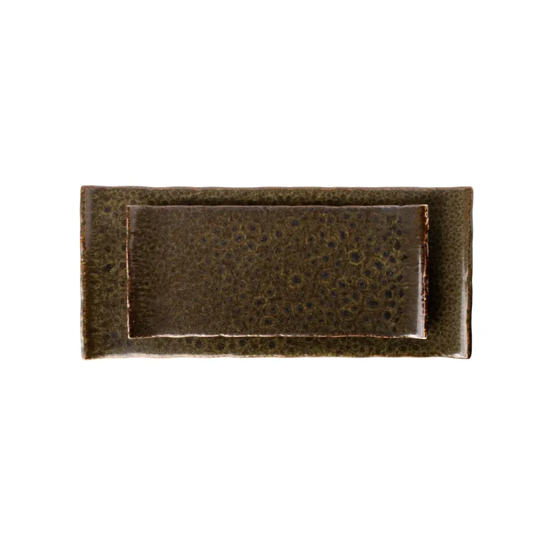 VERLO ALGA Półmis, talerz prostokątny 26x11,5 cm, ciemnozielony