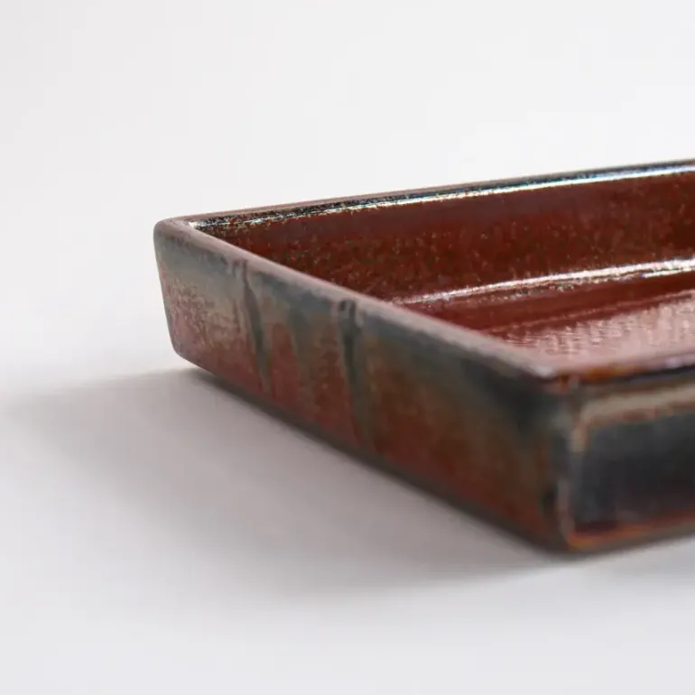 VERLO FLAME Talerz głęboki 22,5x17,5 cm prostokątny, ceglasty