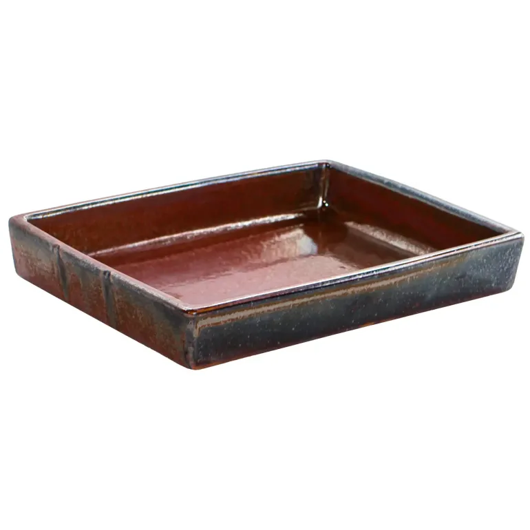 VERLO FLAME Talerz głęboki 22,5x17,5 cm prostokątny, ceglasty