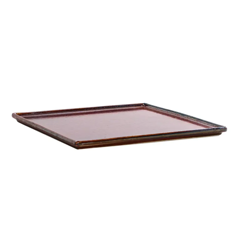 VERLO FLAME Talerz płaski 23 cm kwadratowy, ceglasty