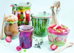 WECK Komplet 12 słoików na przetwory z uszczelka i 2 zapinkami 160 ml