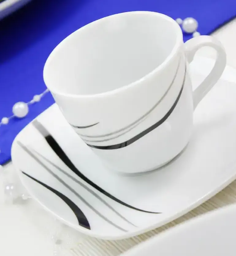 WYPRZEDAŻ! ARZBERG COSMOS Komplet 3 spodków do espresso / porcelana