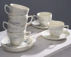WYPRZEDAŻ! CHODZIEŻ CITY CT22 BORÓWKOWY KREM Serwis kawowy 12 el / 6 osób / porcelana