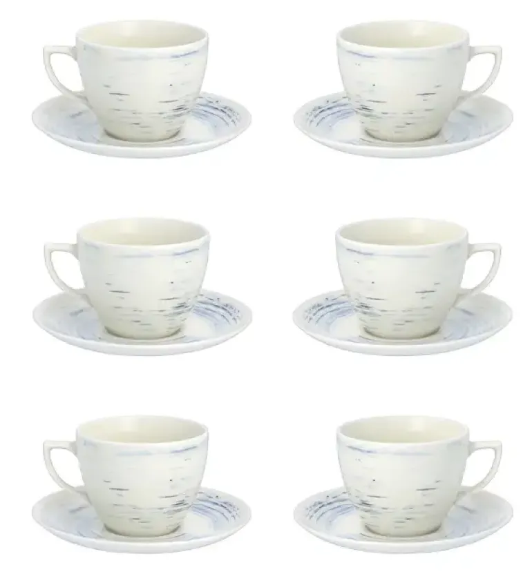 WYPRZEDAŻ! CHODZIEŻ CITY CT22 BORÓWKOWY KREM Serwis kawowy 12 el / 6 osób / porcelana