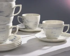 WYPRZEDAŻ! CHODZIEŻ CITY CT22 BORÓWKOWY KREM Serwis kawowy 12 el / 6 osób / porcelana