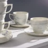 WYPRZEDAŻ! CHODZIEŻ CITY CT22 BORÓWKOWY KREM Serwis kawowy 24 el / 12 osób / porcelana